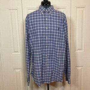 Polo by Ralph Lauren Slim Fit XL Stretch Oxford Blue and White Plaid